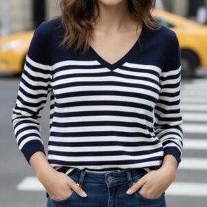 Lauren Ralph Lauren Nautical Striped Sweater Coastal Old Money Preppy Sailing-L